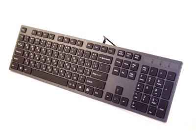 KV-300H X-Key Chicklet keyboard USB Компактная слим клавиатура "островного типа", имеет ножничный механизм клавиш, Встроенный USB хаб на 2 USB разъема